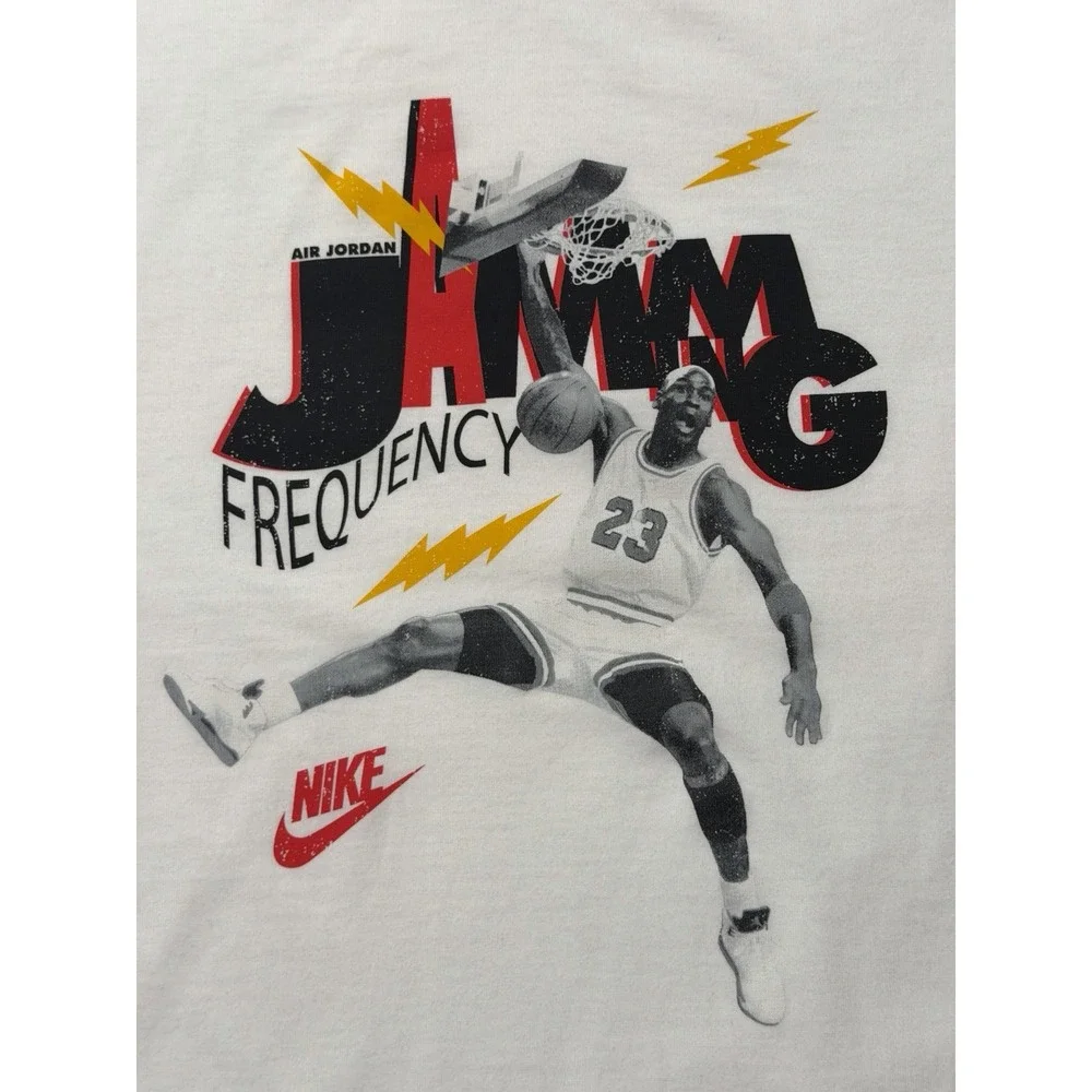 Jordan Jamming Tee White HJ2929-100 Mens L Pre-Owned